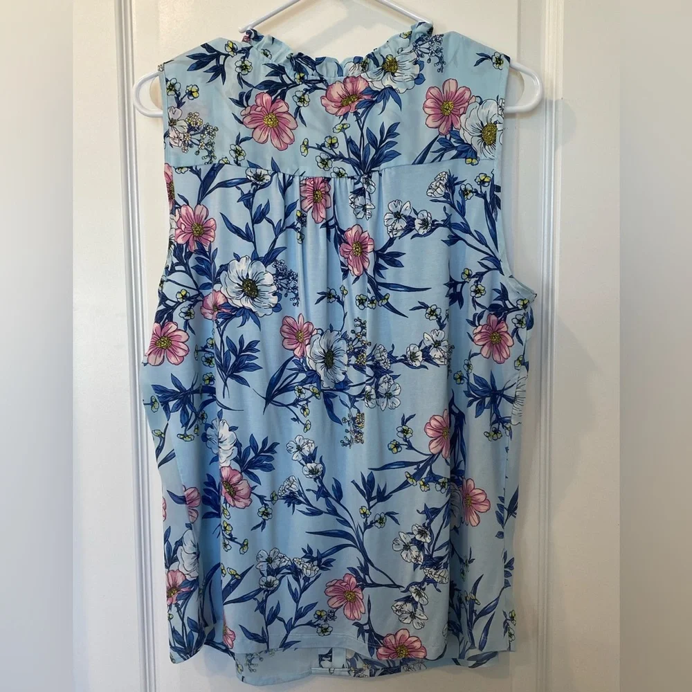 Orlee Mixed Material Sleeveless Top blue - Picture 2 of 2